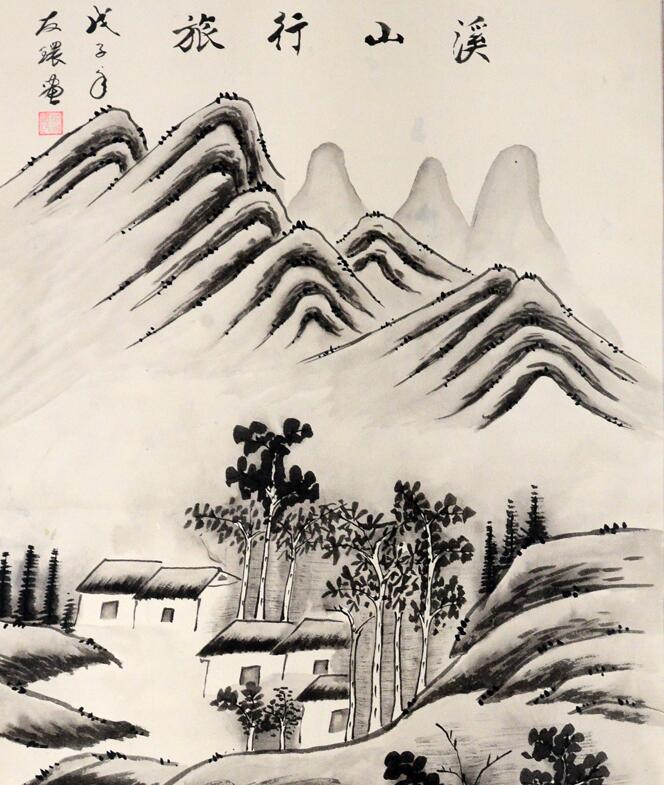 聊城：非遗画家董友环近百种画作展现中堂画之美