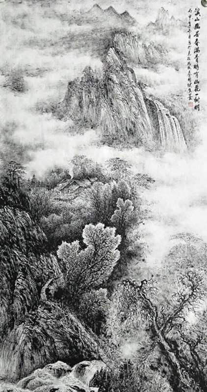 欣赏秦老九十幅竖幅山水中堂，笔墨苍润、气韵生动，值得收藏