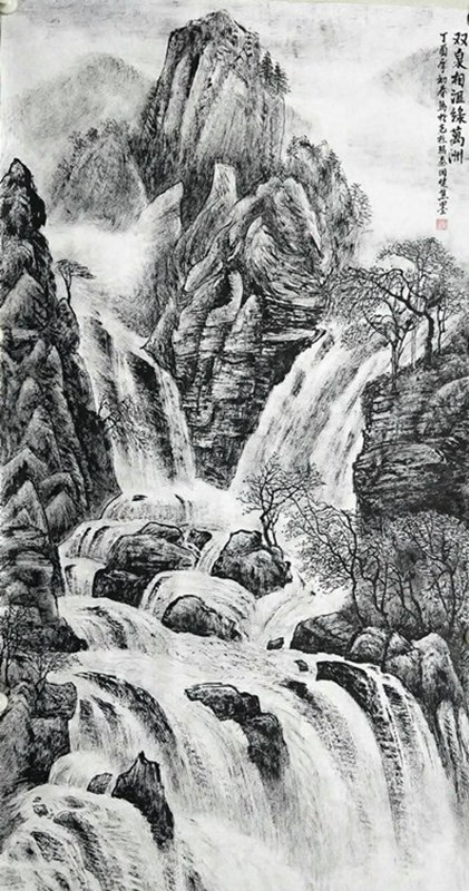 欣赏秦老九十幅竖幅山水中堂，笔墨苍润、气韵生动，值得收藏
