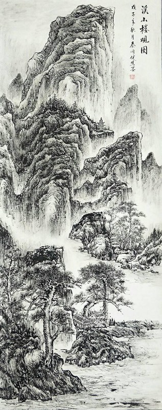 欣赏秦老九十幅竖幅山水中堂，笔墨苍润、气韵生动，值得收藏