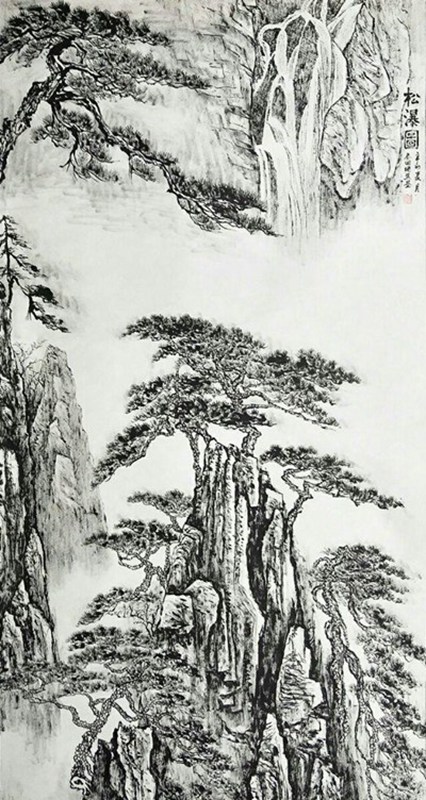 欣赏秦老九十幅竖幅山水中堂，笔墨苍润、气韵生动，值得收藏