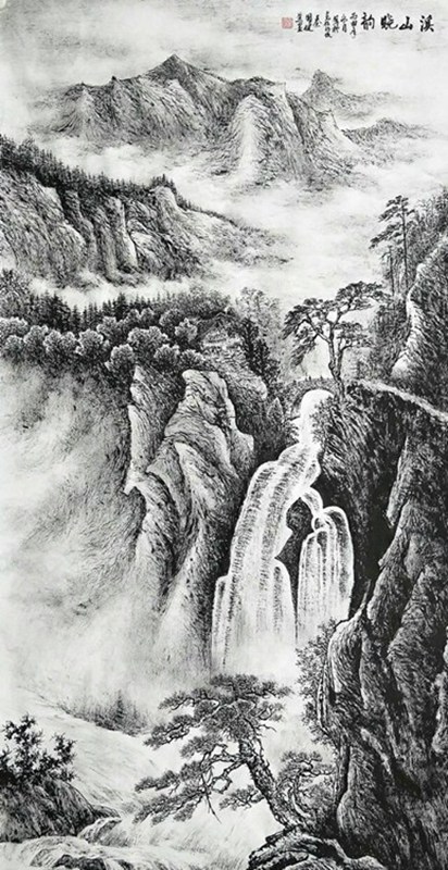 欣赏秦老九十幅竖幅山水中堂，笔墨苍润、气韵生动，值得收藏