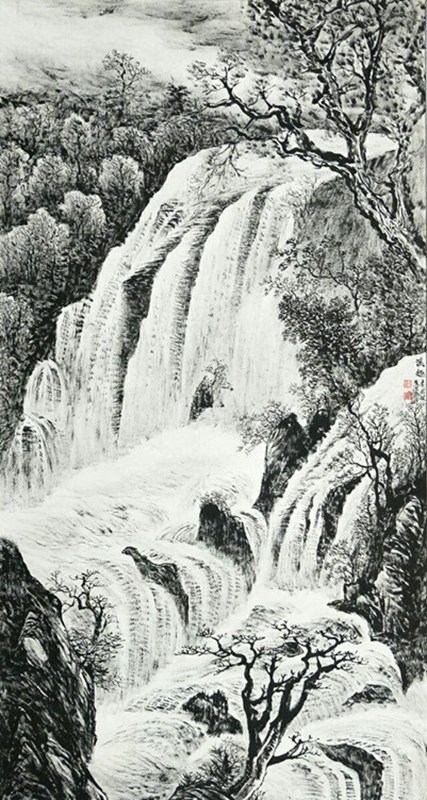 欣赏秦老九十幅竖幅山水中堂，笔墨苍润、气韵生动，值得收藏
