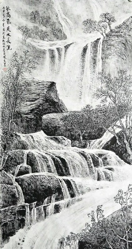 欣赏秦老九十幅竖幅山水中堂，笔墨苍润、气韵生动，值得收藏