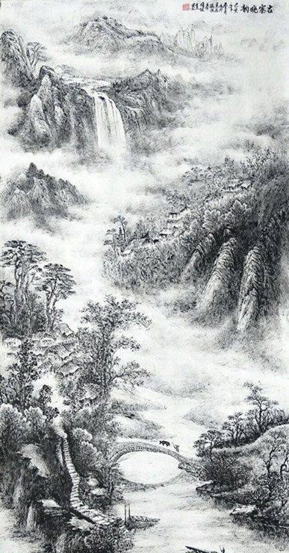 欣赏秦老九十幅竖幅山水中堂，笔墨苍润、气韵生动，值得收藏