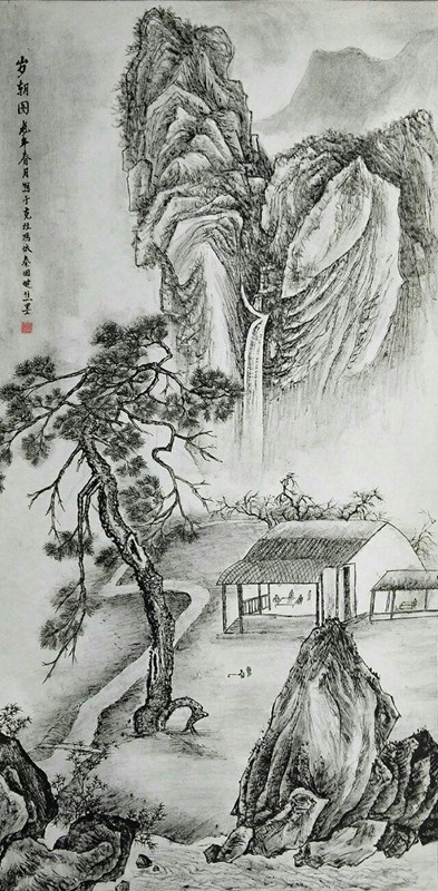 欣赏秦老九十幅竖幅山水中堂，笔墨苍润、气韵生动，值得收藏