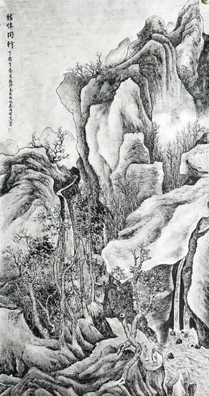 欣赏秦老九十幅竖幅山水中堂，笔墨苍润、气韵生动，值得收藏
