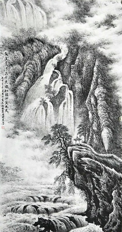 欣赏秦老九十幅竖幅山水中堂，笔墨苍润、气韵生动，值得收藏